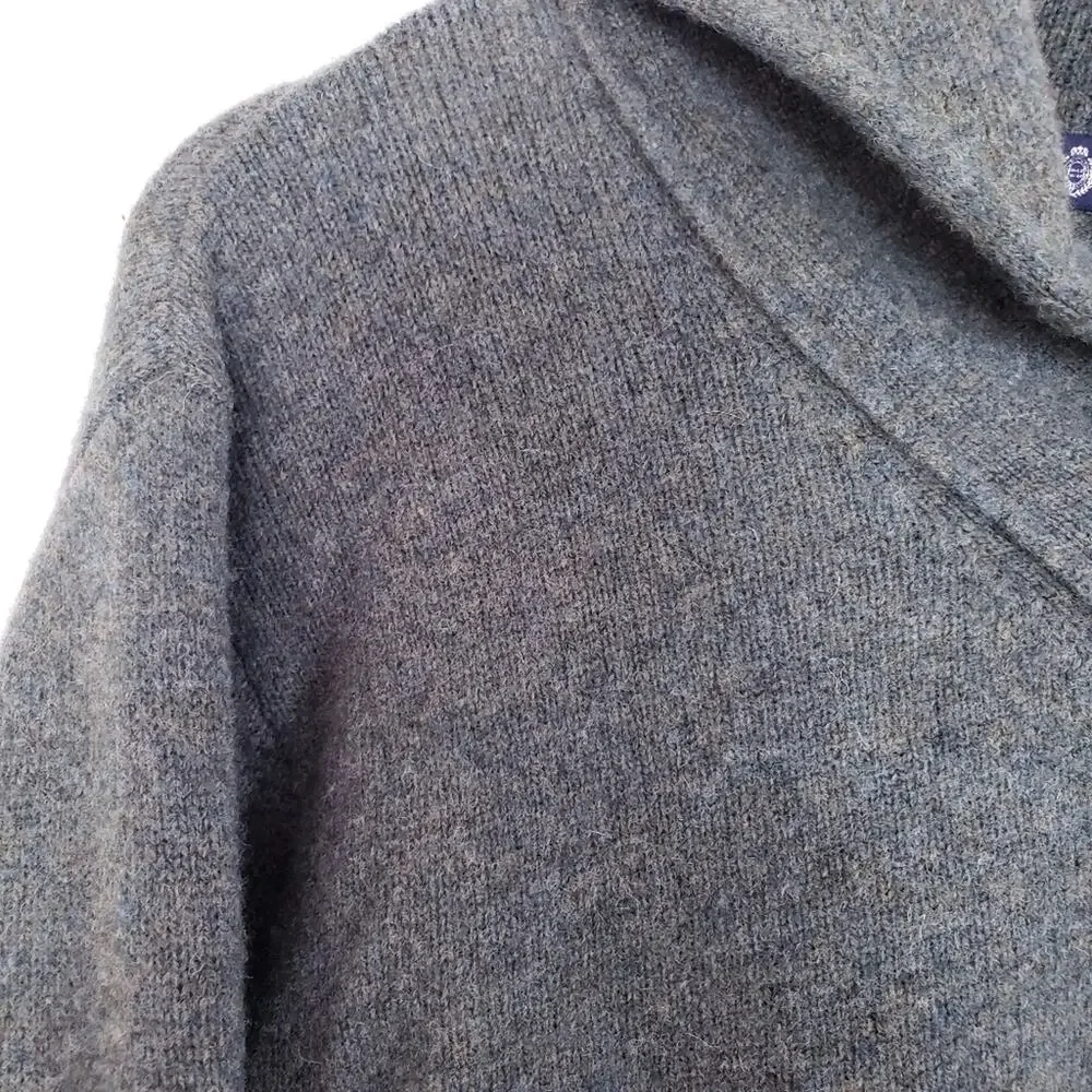 J.Crew 100% Lambswool Shawl Collar Sweater XL Forest Green Heritage Pullover